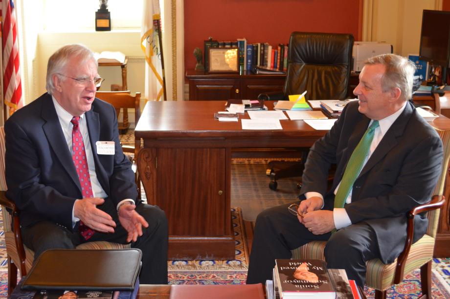 U.S. Senator Dick Durbin (D-IL) met with United Food and Commercial Workers President Joe Hansen to discuss labor issues